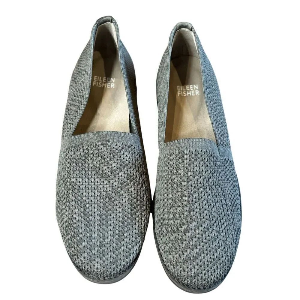 Eileen Fisher Demi Knit Flat in Grey NWOT Size 7